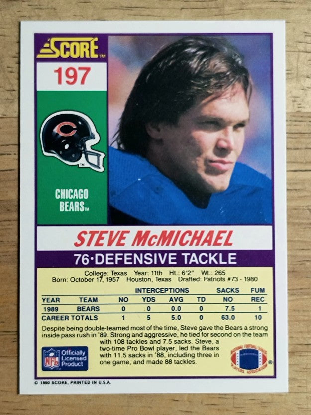 1990 Score #197 Steve McMichael