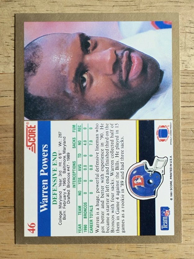 1991 Score #46 Warren Powers