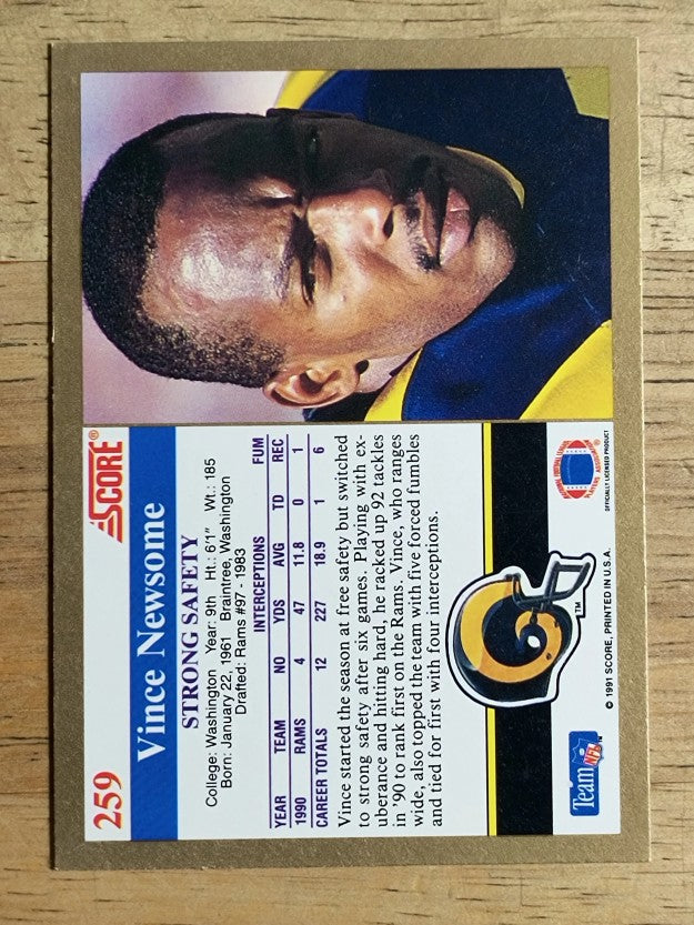 1991 Score #259 Vince Newsome