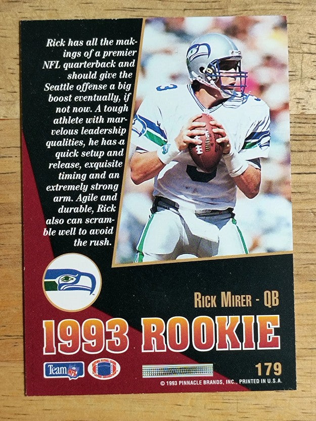 1993 Select #179 Rick Mirer RC