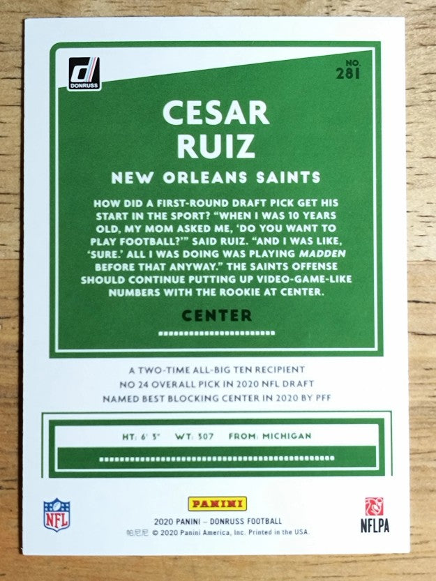 2020 Donruss #281 Cesar Ruiz RC