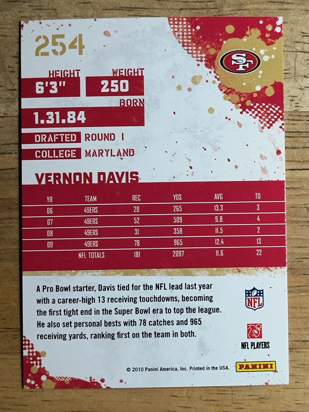 2010 Score #254 Vernon Davis