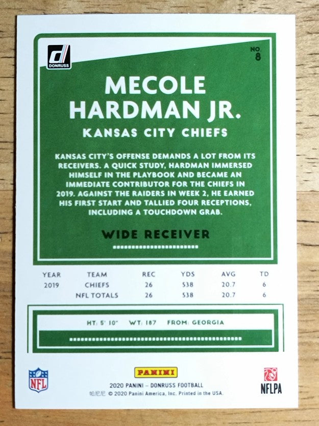 2020 Donruss #8 Mecole Hardman Jr.