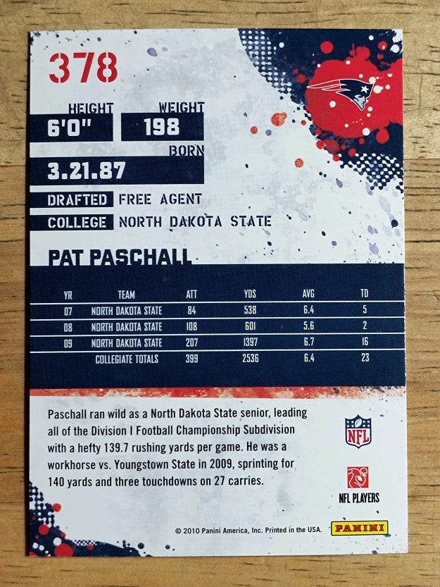 2010 Score #378 Pat Paschall RC