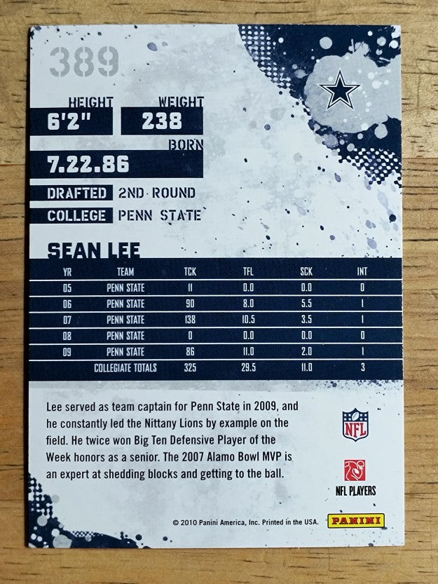 2010 Score #389 Sean Lee RC