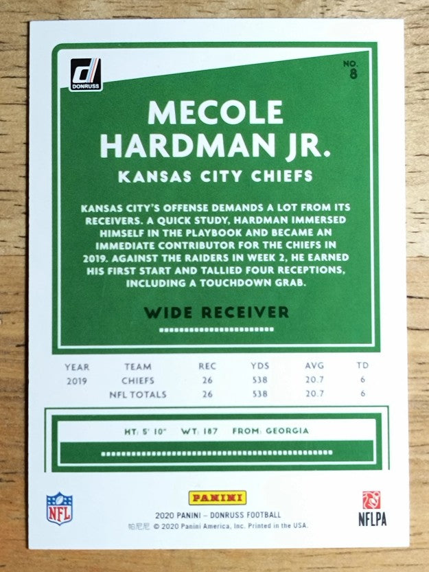 2020 Donruss #8 Mecole Hardman Jr.