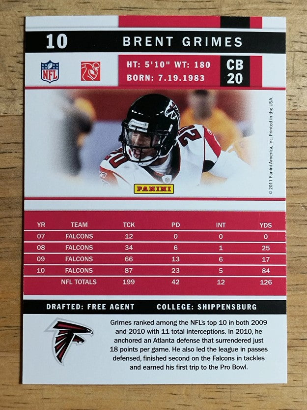 2011 Score #10 Brent Grimes RC