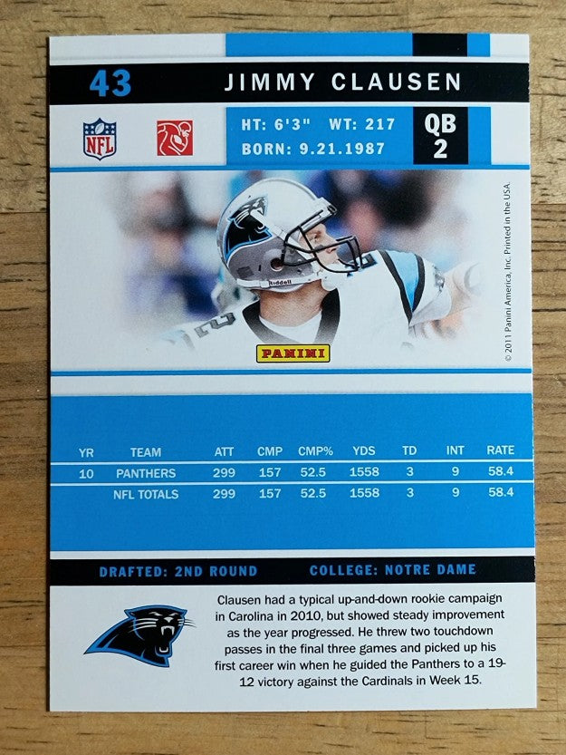 2011 Score #43 Jimmy Clausen