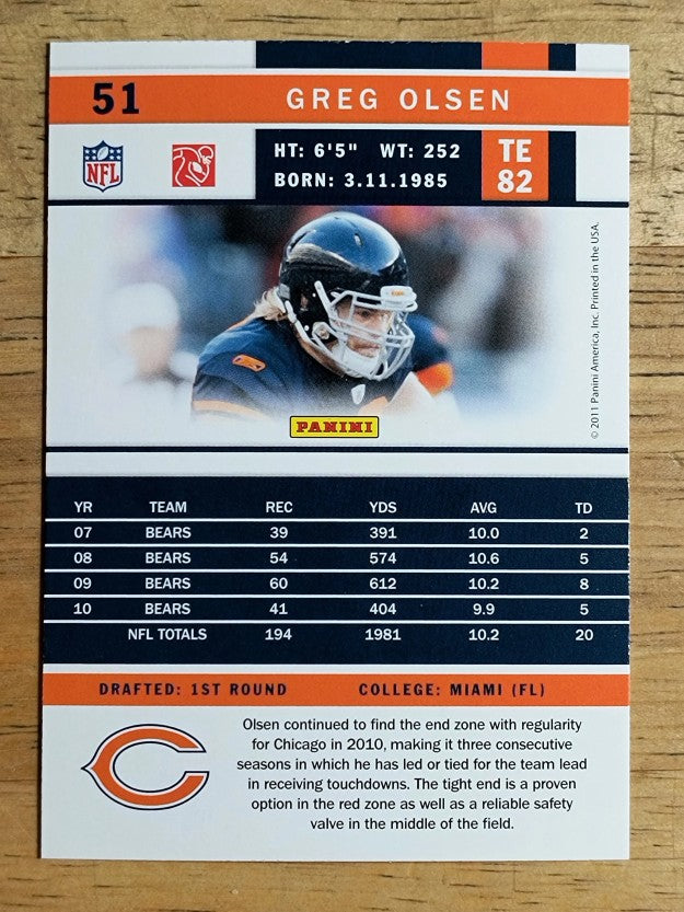 2011 Score #51 Greg Olsen