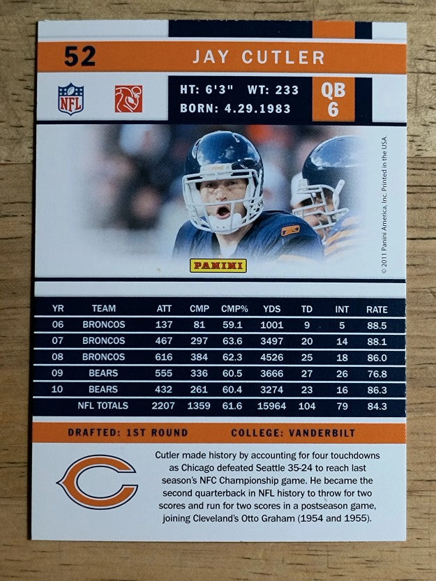 2011 Score #52 Jay Cutler