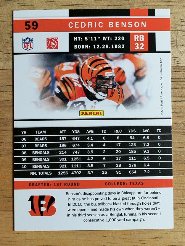 2011 Score #59 Cedric Benson
