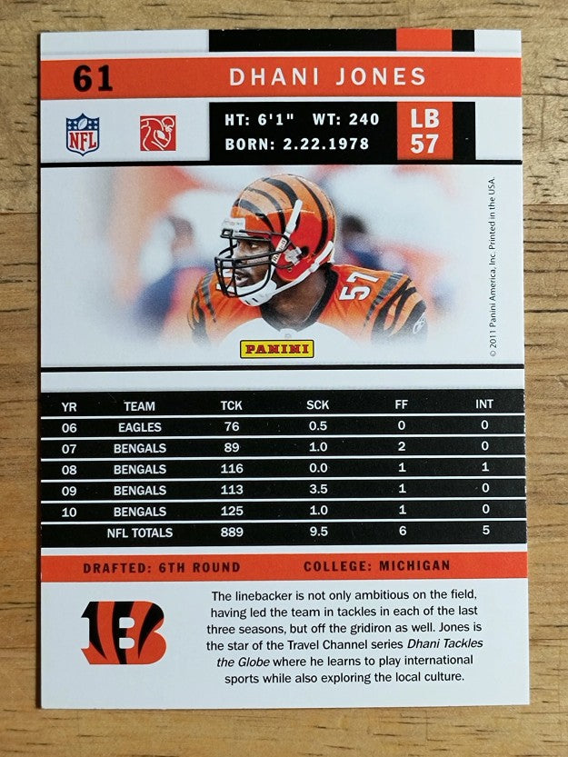 2011 Score #61 Dhani Jones