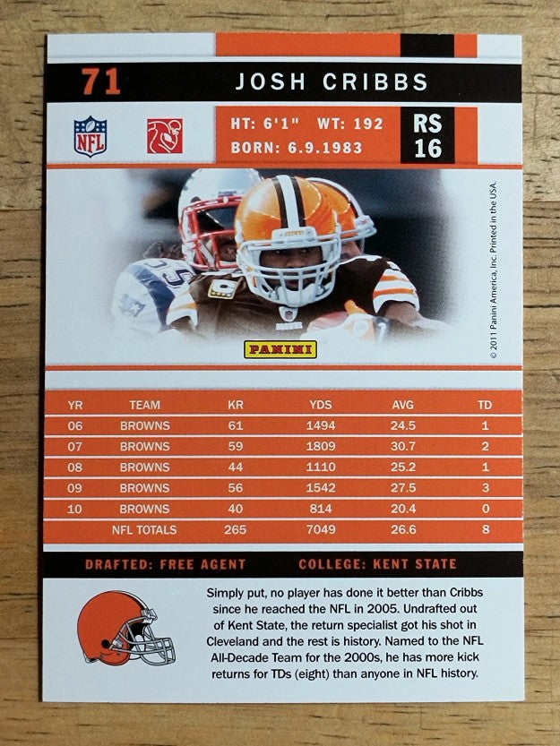 2011 Score #71 Josh Cribbs