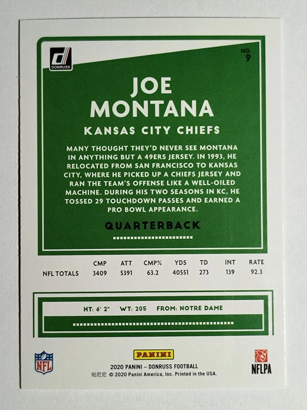2020 Donruss #9 Joe Montana