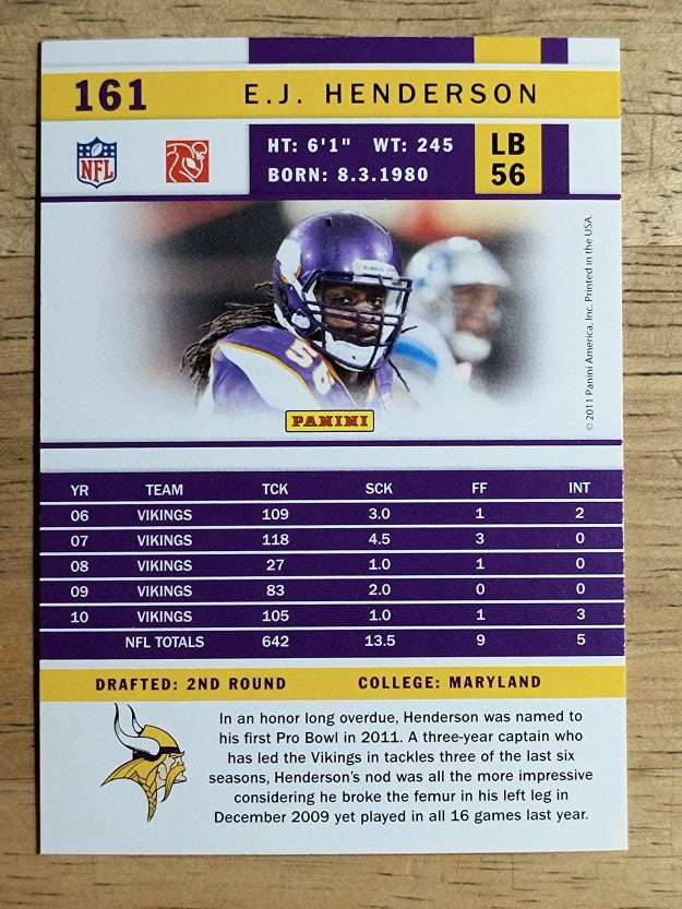 2011 Score #161 E.J. Henderson
