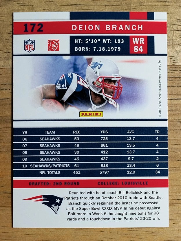 2011 Score #172 Deion Branch