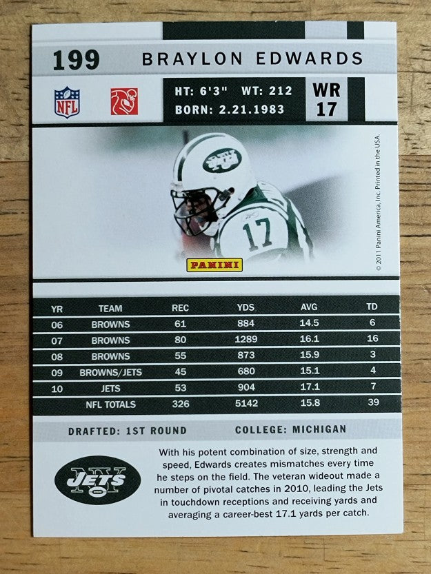 2011 Score #199 Braylon Edwards