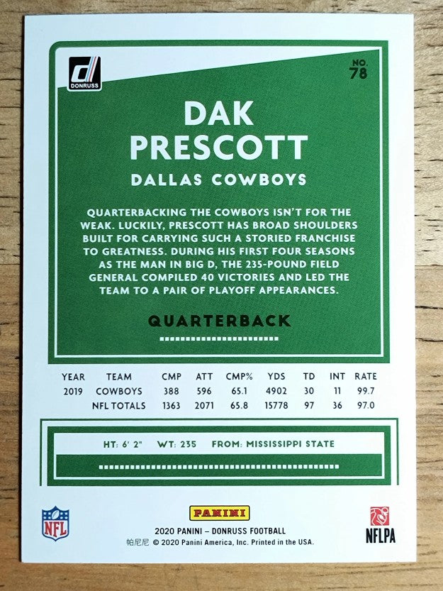 2020 Donruss #78A Dak Prescott