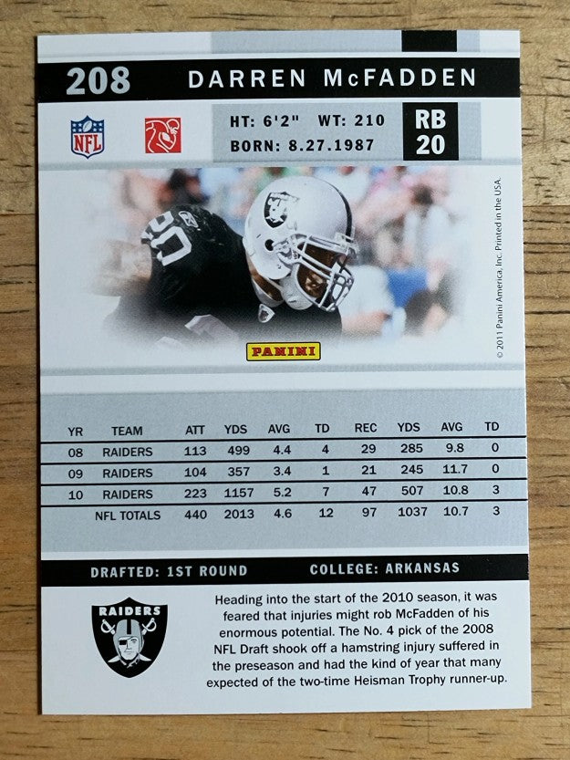 2011 Score #208 Darren McFadden