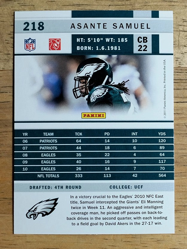 2011 Score #218 Asante Samuel