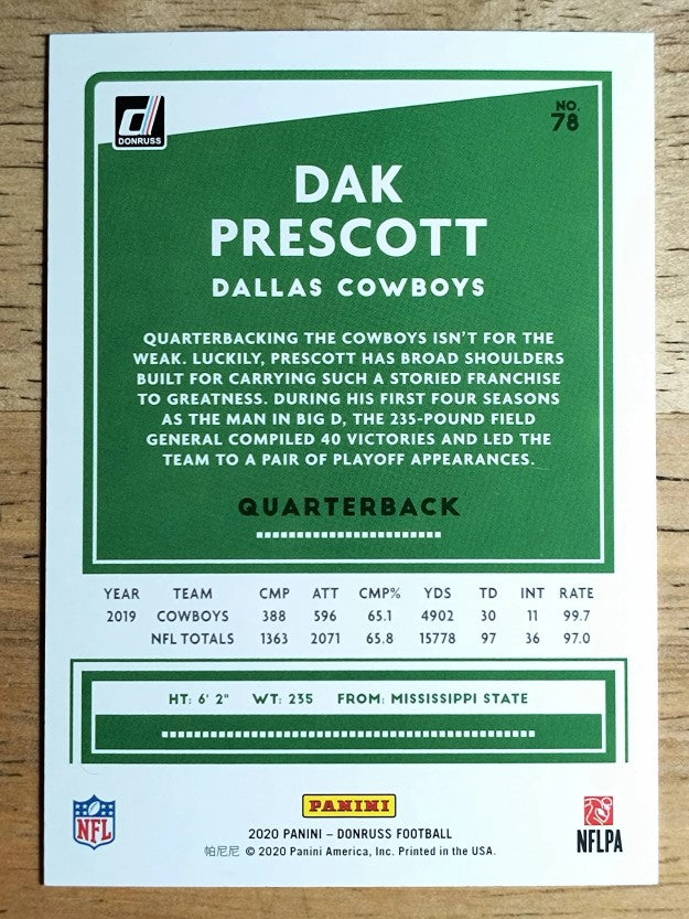 2020 Donruss #78A Dak Prescott