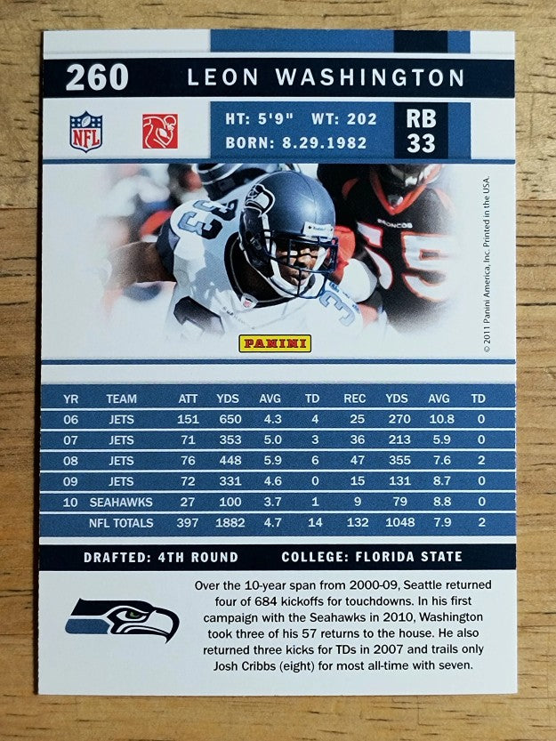 2011 Score #260 Leon Washington