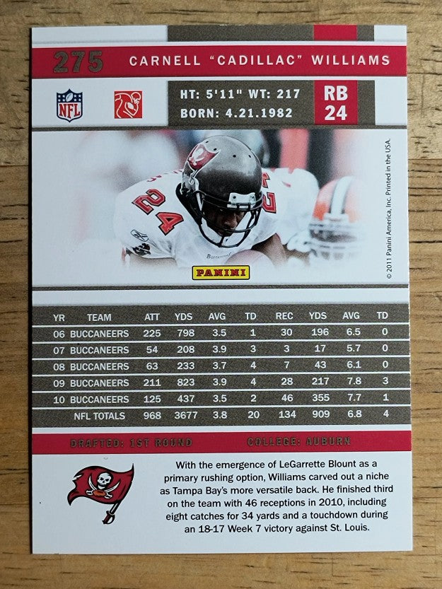 2011 Score #275 Cadillac Williams