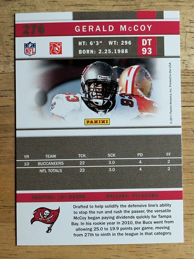 2011 Score #276 Gerald McCoy