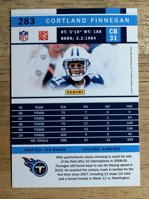 2011 Score #283 Cortland Finnegan