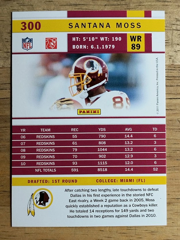 2011 Score #300 Santana Moss