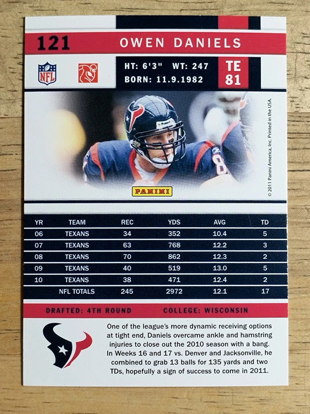 2011 Score Glossy #121 Owen Daniels
