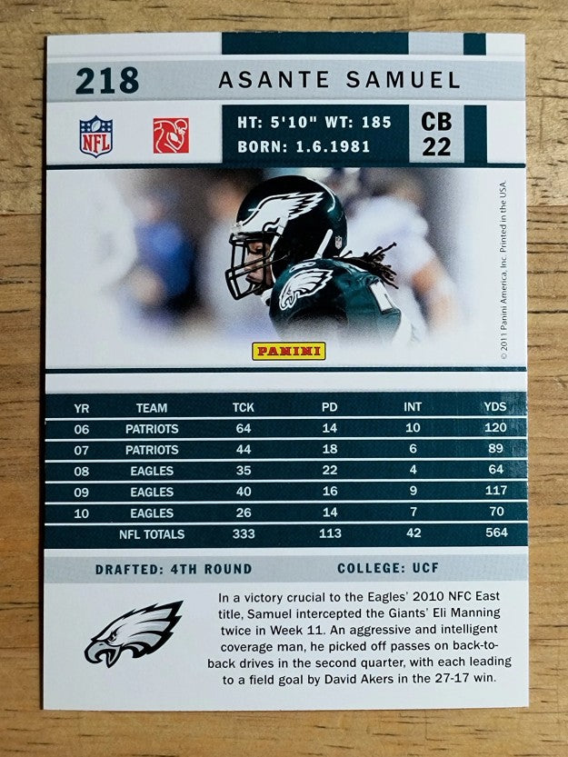 2011 Score Glossy #218 Asante Samuel