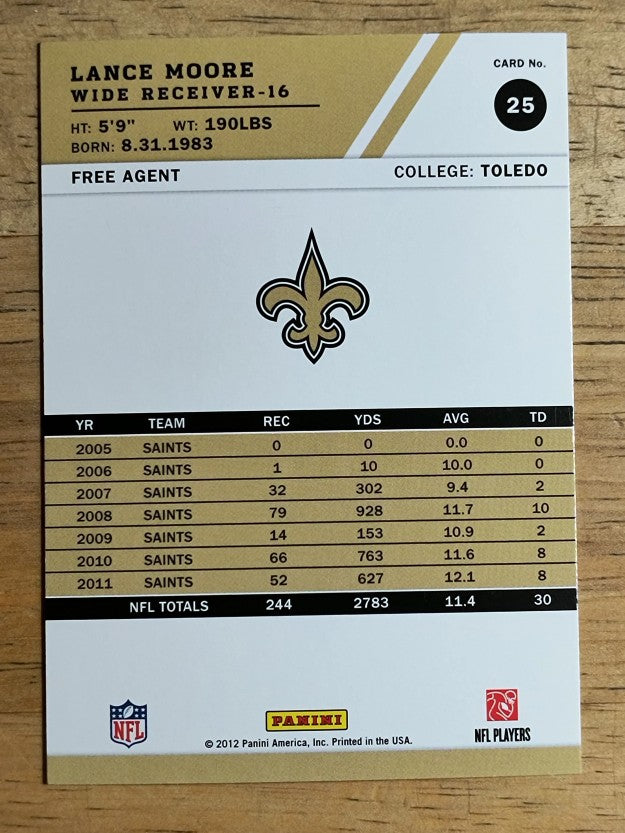 2012 Score #25 Lance Moore
