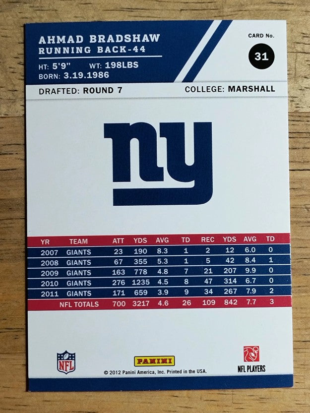 2012 Score #31 Ahmad Bradshaw