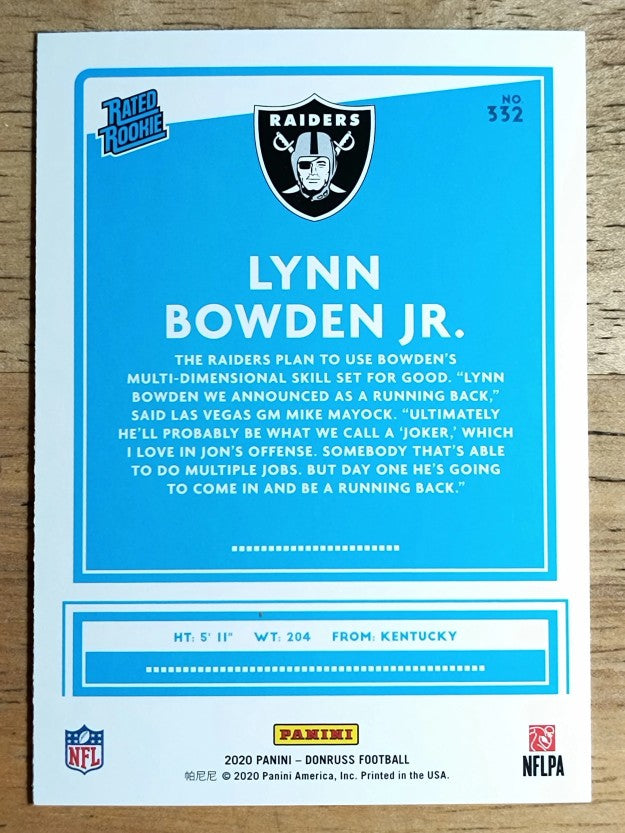 2020 Donruss #332 Lynn Bowden Jr. RR RC