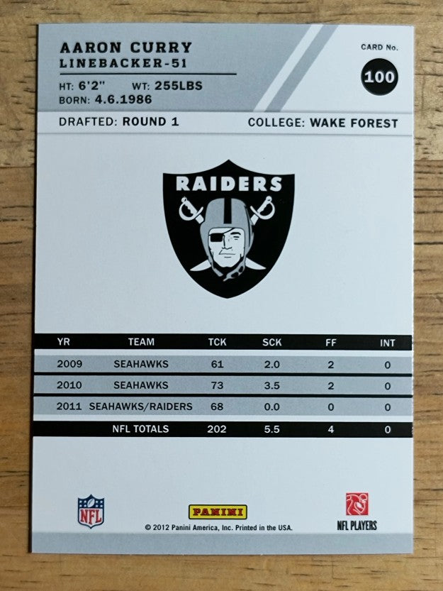 2012 Score #100 Aaron Curry
