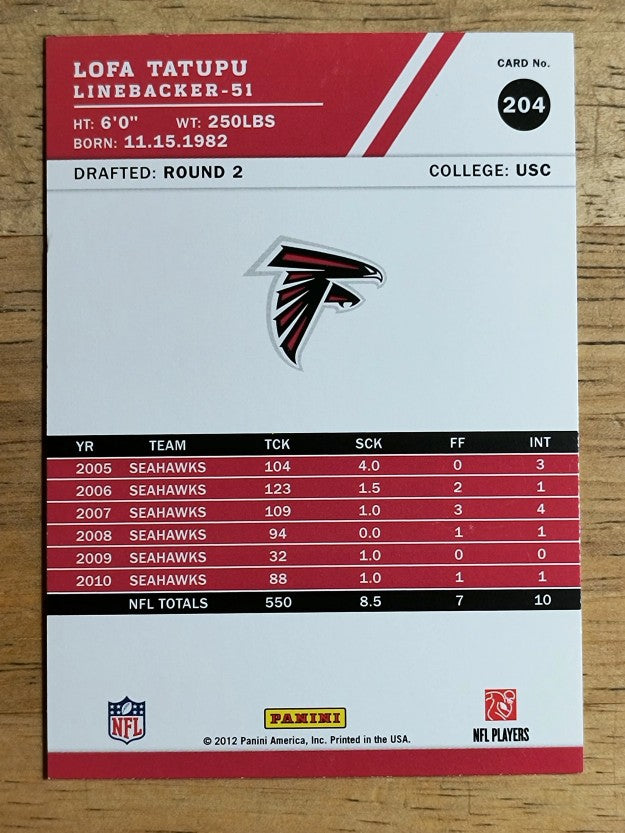 2012 Score #204 Lofa Tatupu