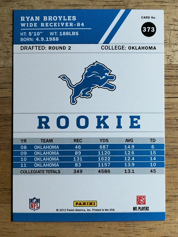 2012 Score #373A Ryan Broyles RC/run pose