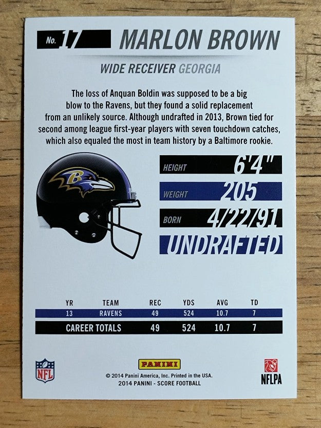 2014 Score #17 Marlon Brown