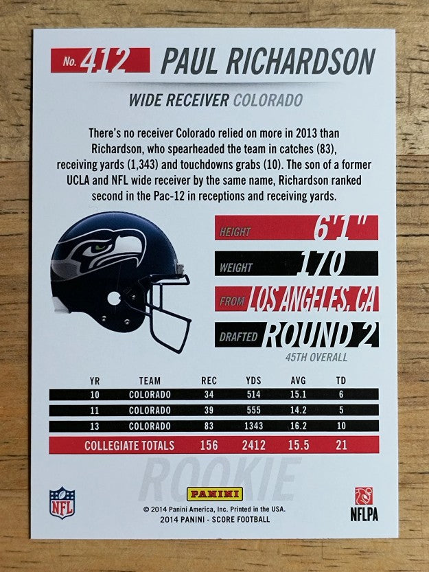 2014 Score #412 Paul Richardson RC