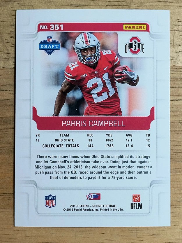 2019 Score #351 Parris Campbell RC