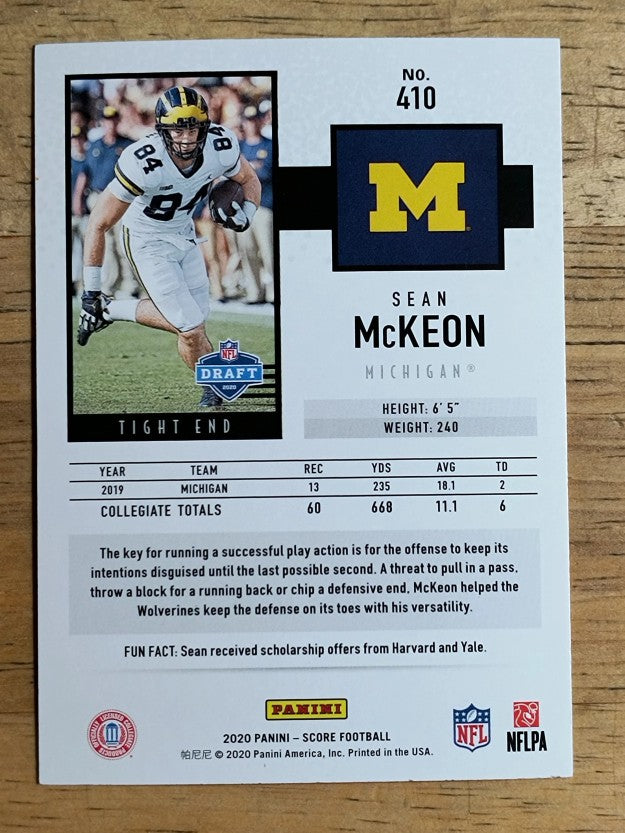 2020 Score #410 Sean McKeon RC