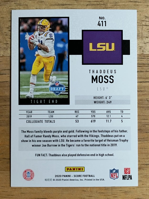 2020 Score #411 Thaddeus Moss RC