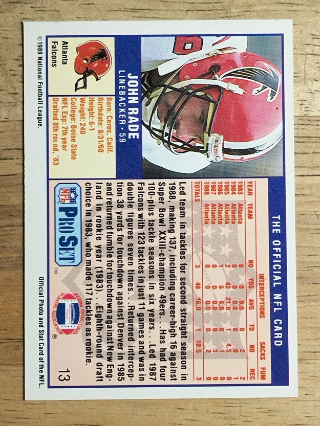 1989 Pro Set #13 John Rade