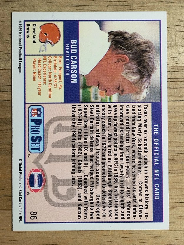 1989 Pro Set #86 Bud Carson CO