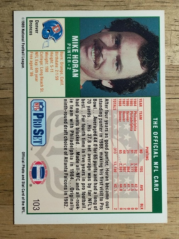 1989 Pro Set #103 Mike Horan