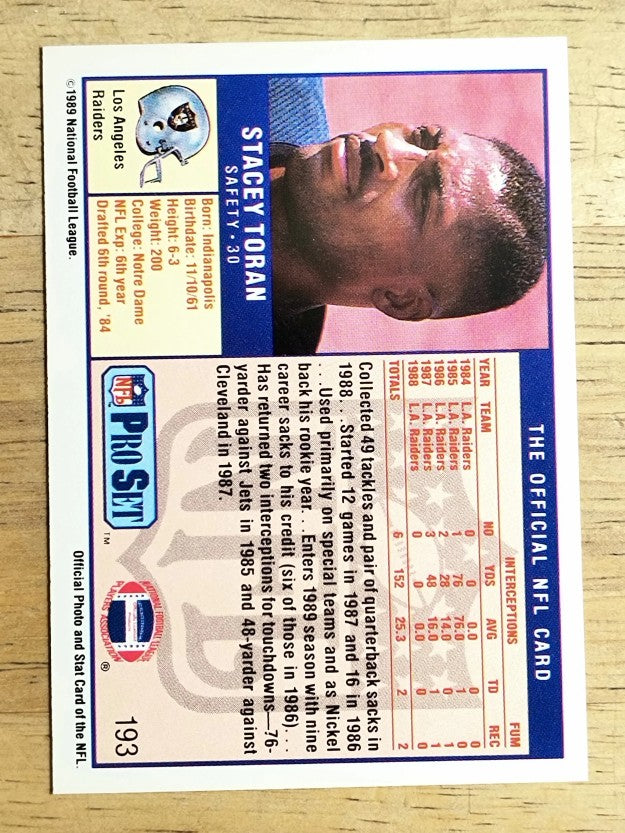 1989 Pro Set #193A Stacey Toran/No mention of death on card front