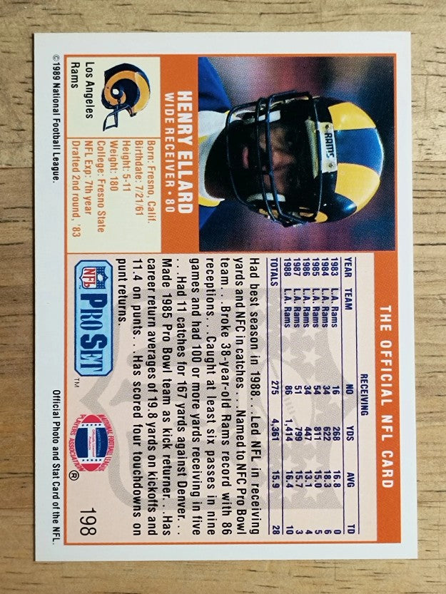 1989 Pro Set #198 Henry Ellard