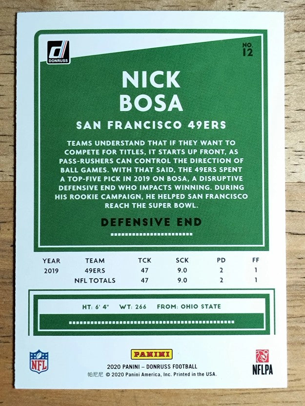 2020 Donruss #12 Nick Bosa