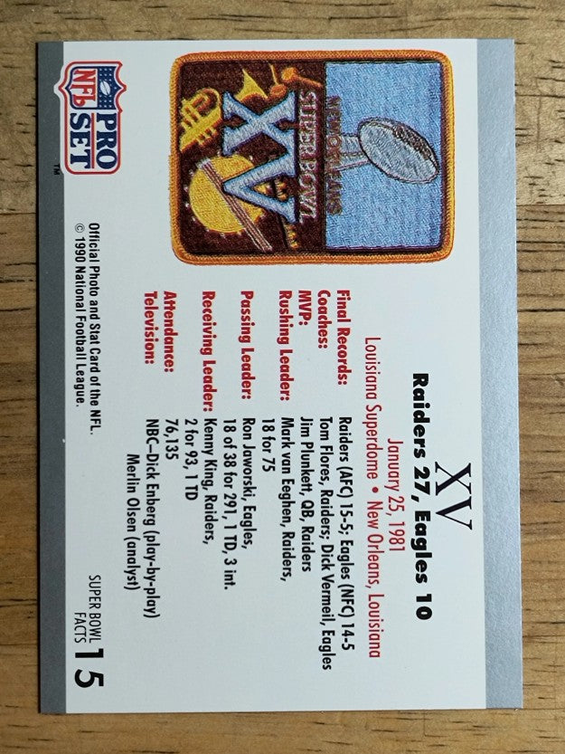 1990-91 Pro Set Super Bowl 160 #19 SB XIX Ticket